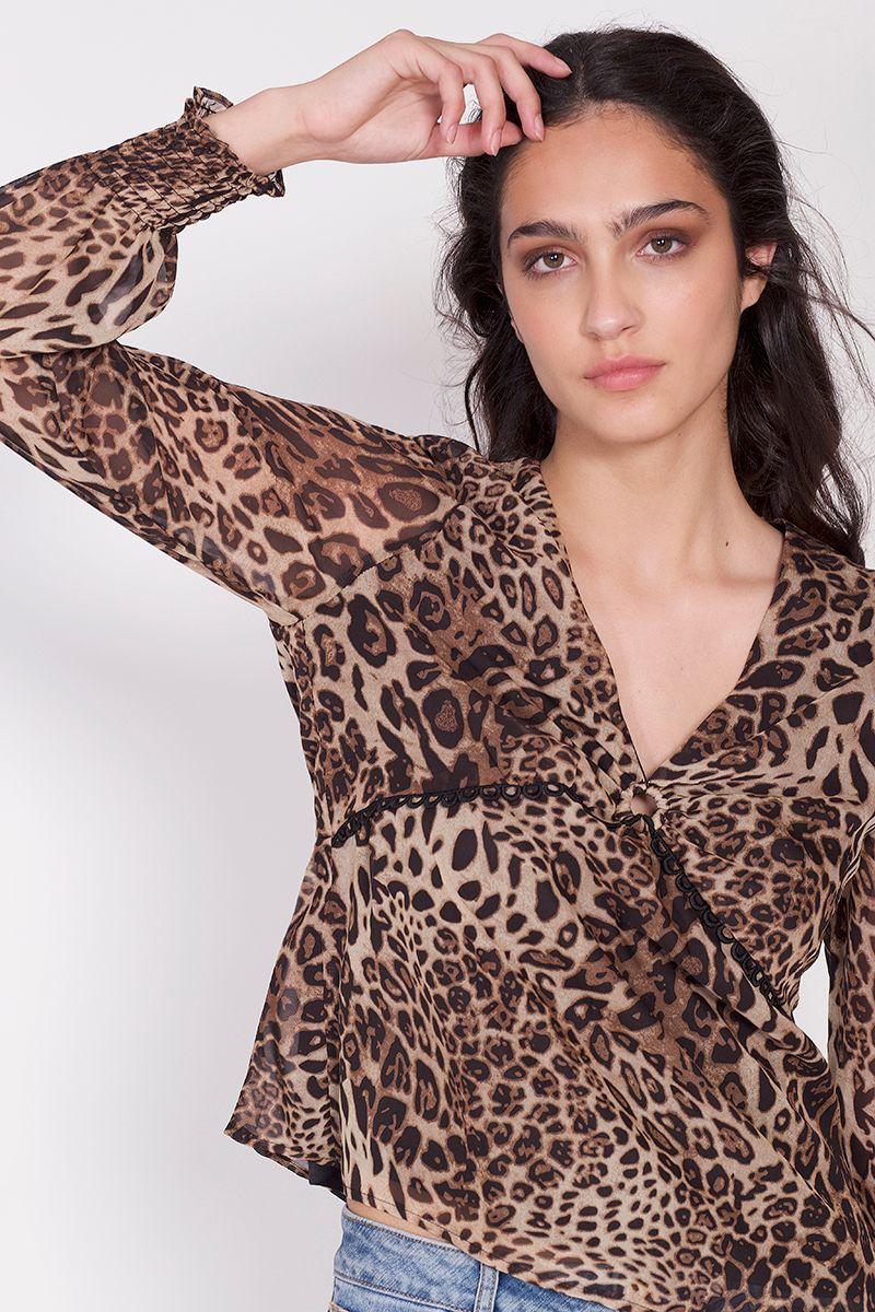 Blusa Animal Print Café Liola-0