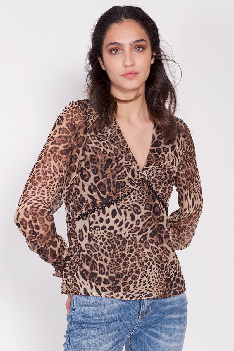 Blusa Animal Print Café Liola-1