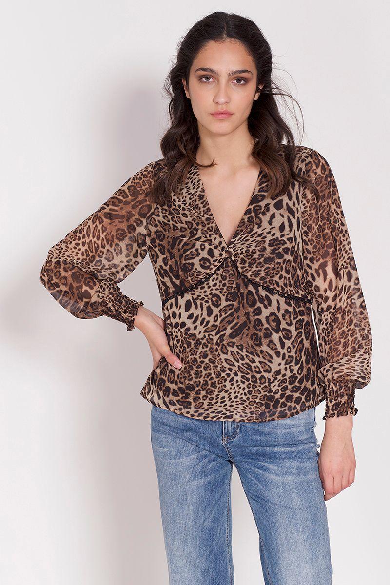 Blusa Animal Print Café Liola-2