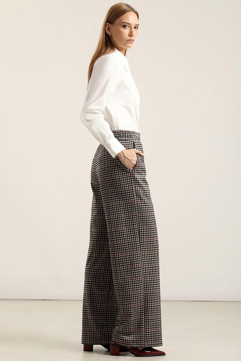 Pantalón ancho, tiro alto, burdeo Liola-4