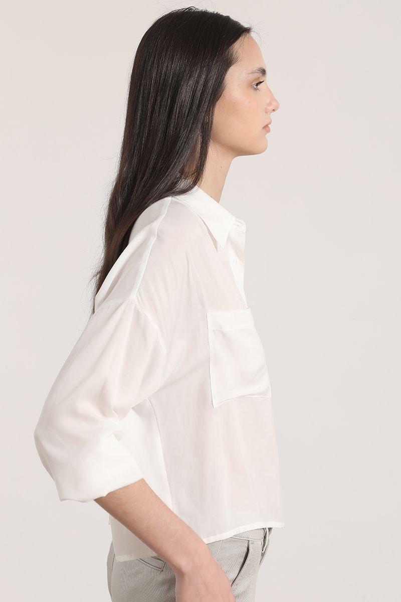 Blusa amplia satinada Liola mujer crudo-3