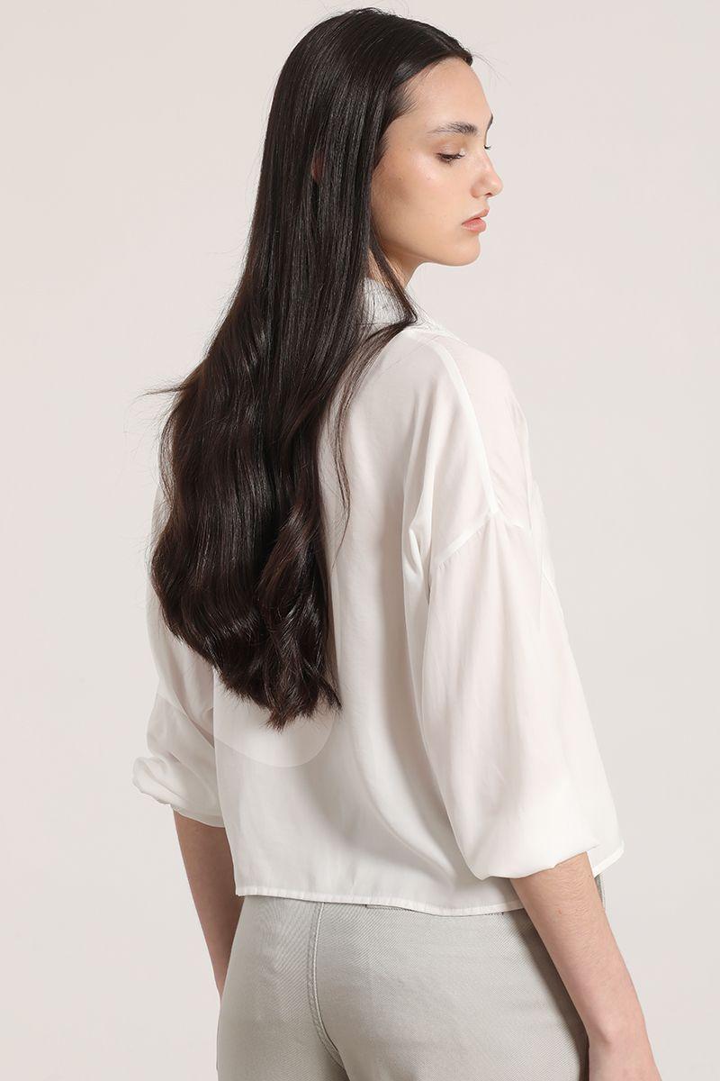 Blusa amplia satinada Liola mujer crudo-4