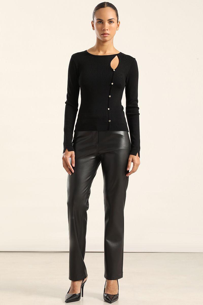 Jersey Punto Abertura Asimetrica, Negro Liola-1