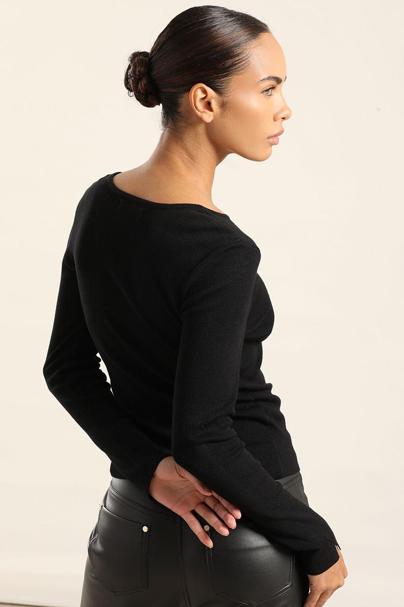 Jersey Punto Abertura Asimetrica, Negro Liola-5