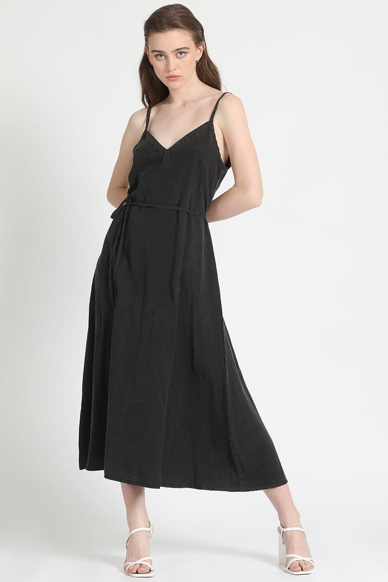 Vestido Maxi Lyocell Negro Liola-2