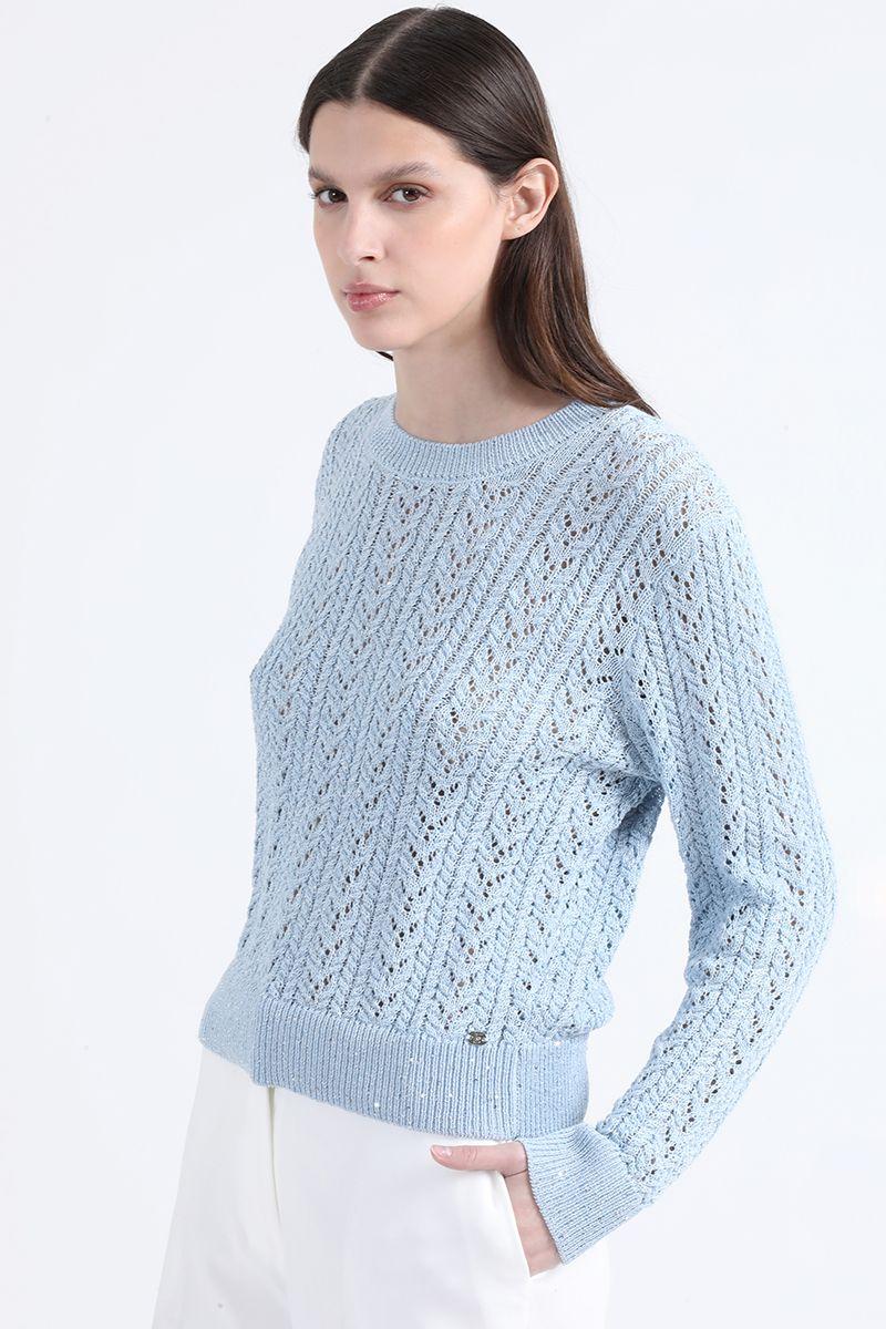 Tejido Fantasia Lentejuelas, Celeste Liola-3