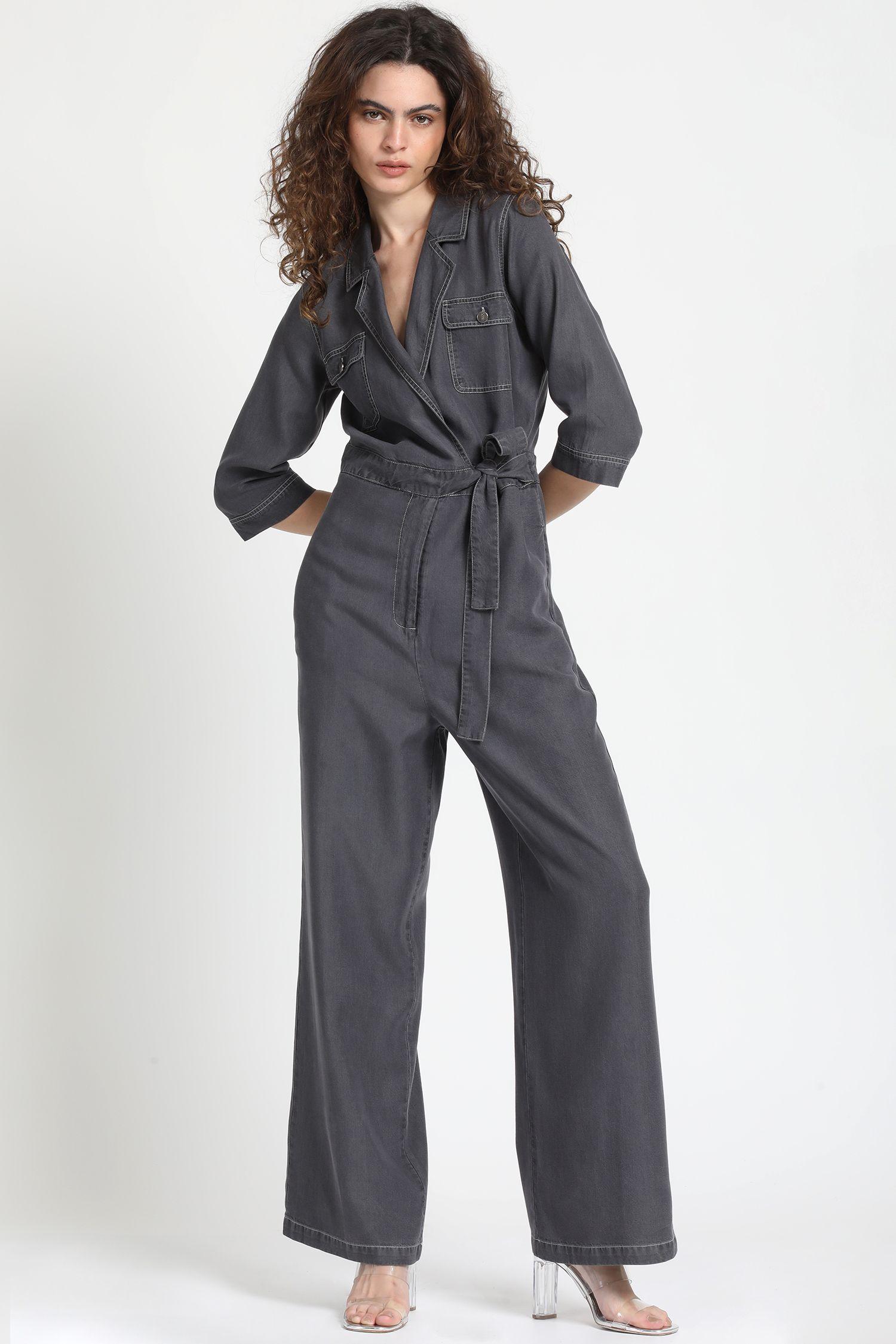 Enterito Largo Pespunte Contratono, Lyocell Grafito Liola-0