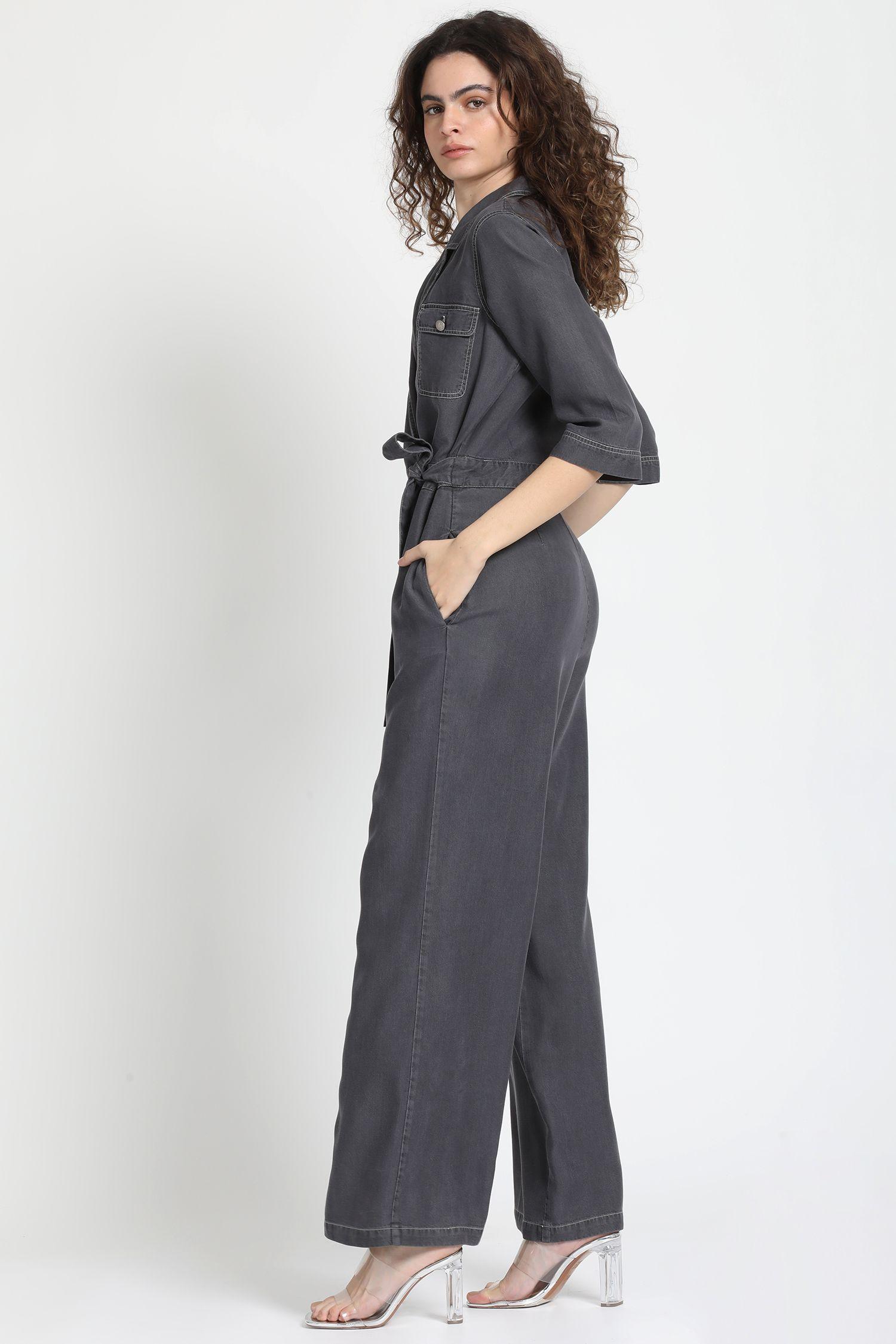 Enterito Largo Pespunte Contratono, Lyocell Grafito Liola-4