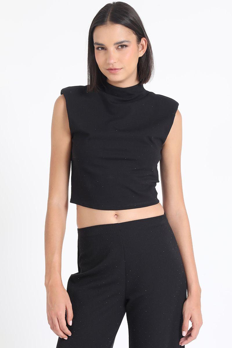 Top Recto, Strass, Negro Liola-2