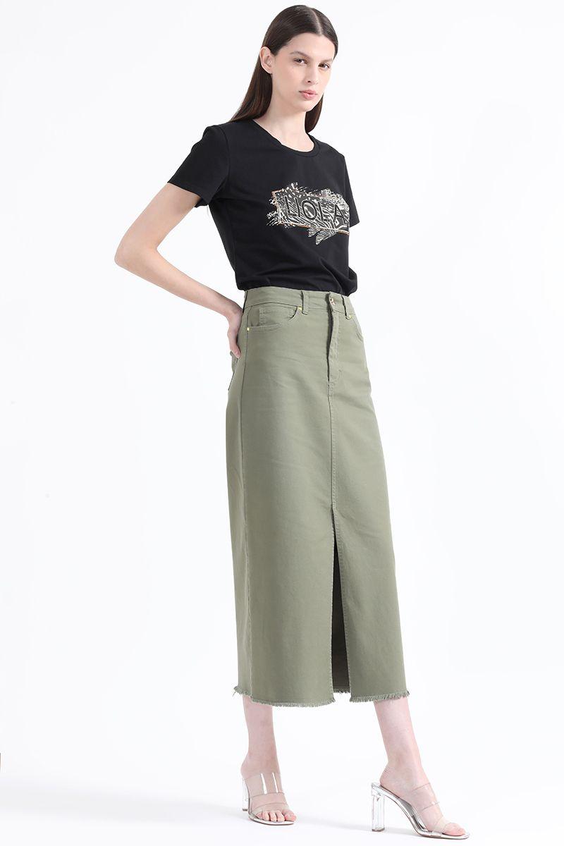 Falda Maxi, Militar, Colección Italia Liola-0