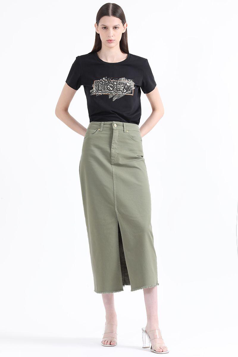 Falda Maxi, Militar, Colección Italia Liola-1