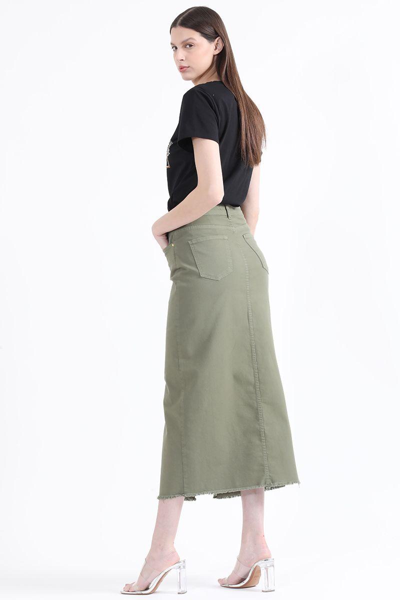 Falda Maxi, Militar, Colección Italia Liola-2