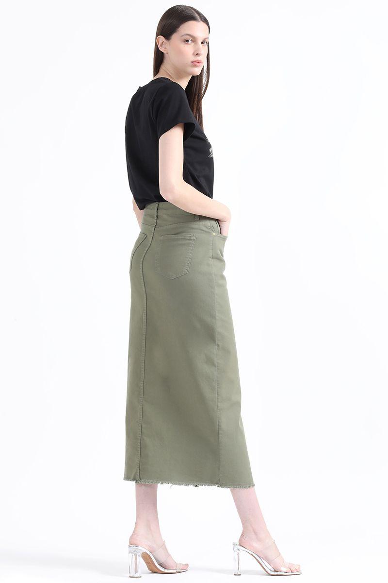 Falda Maxi, Militar, Colección Italia Liola-4