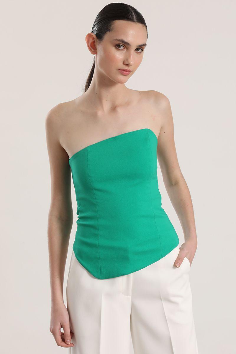 Top strapless Liola mujer verde-3