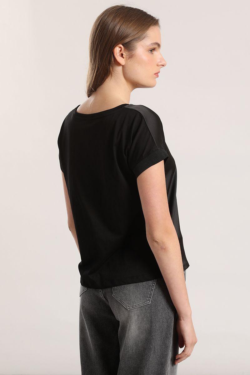 Polera básica satin Liola mujer negro-4
