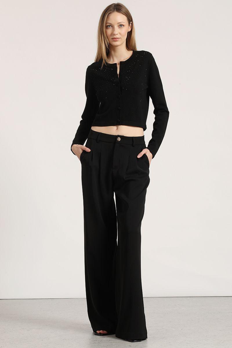 Pantalón ancho liola mujer negro-0
