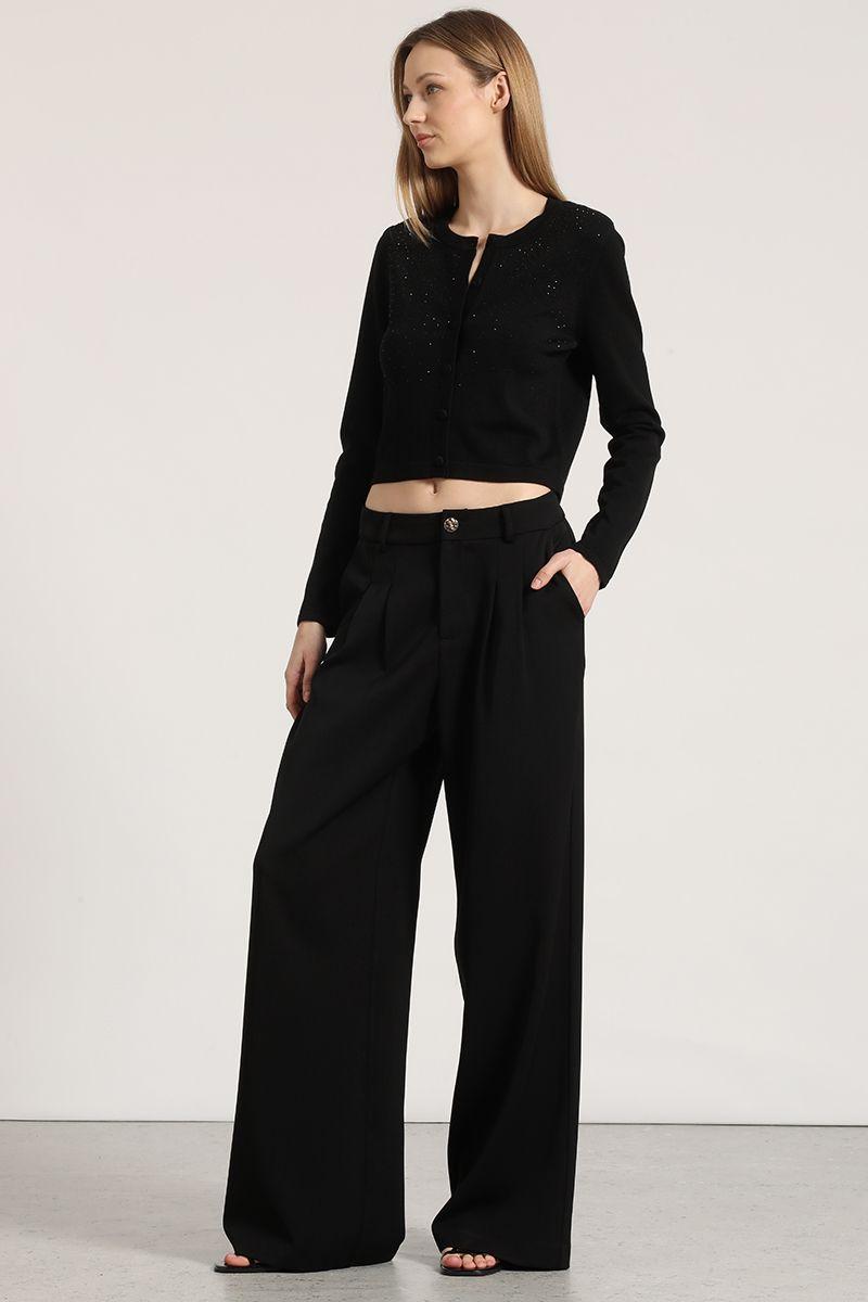 Pantalón ancho liola mujer negro-1