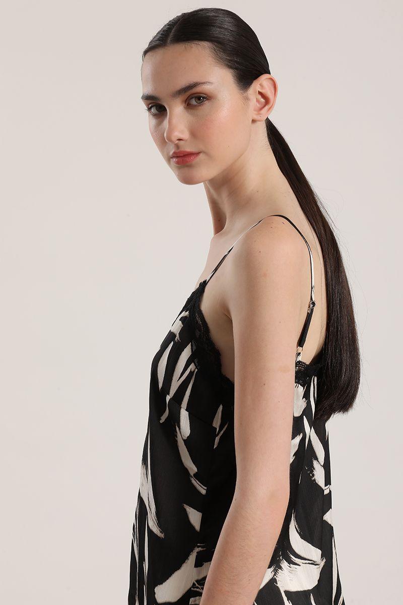 Top lencero estampado liola mujer negro-1