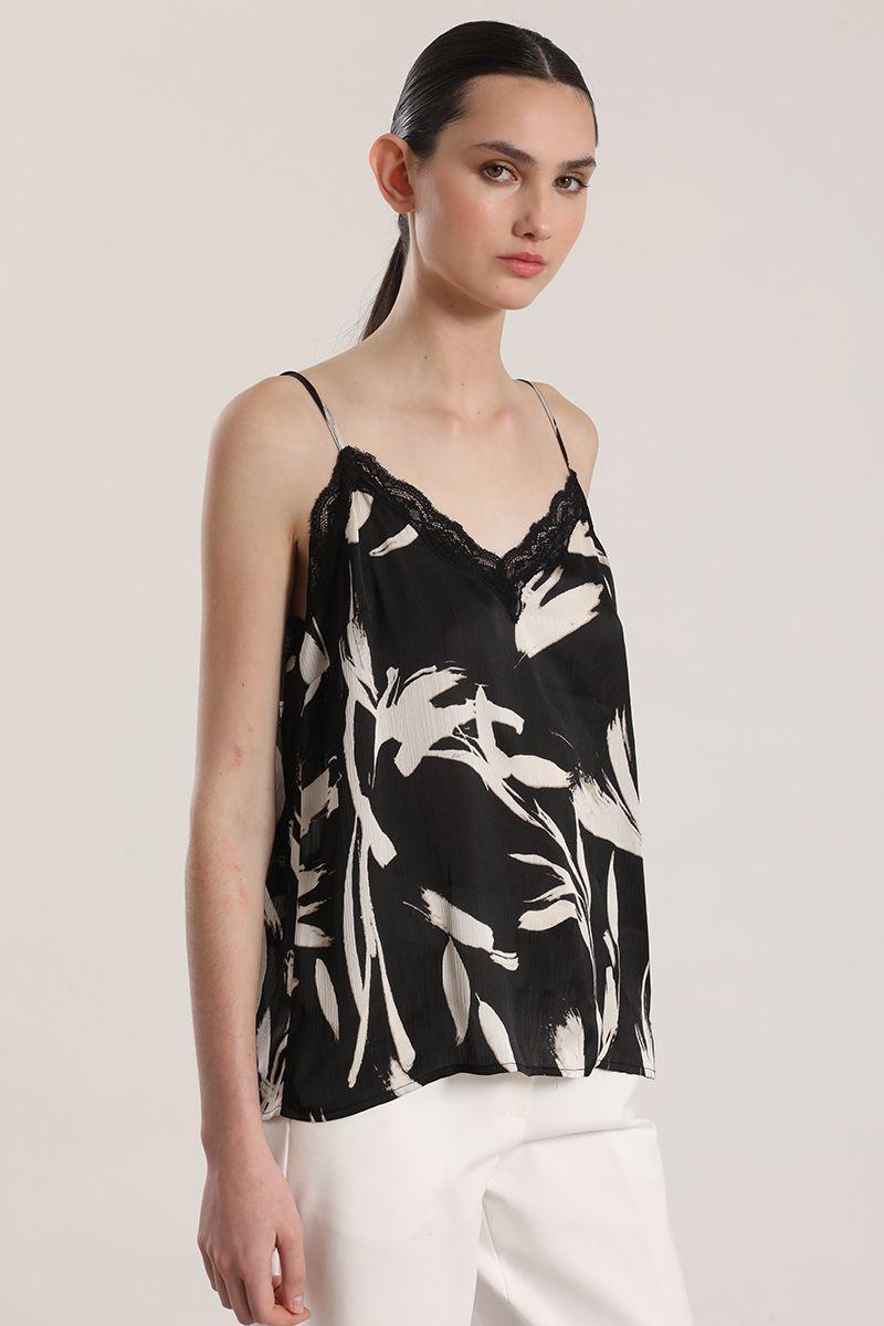 Top lencero estampado liola mujer negro-4