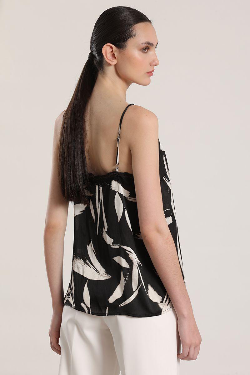 Top lencero estampado liola mujer negro-5