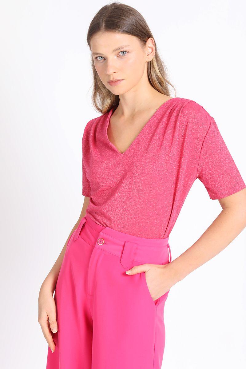 Polera Lurex Fucsia Liola-1