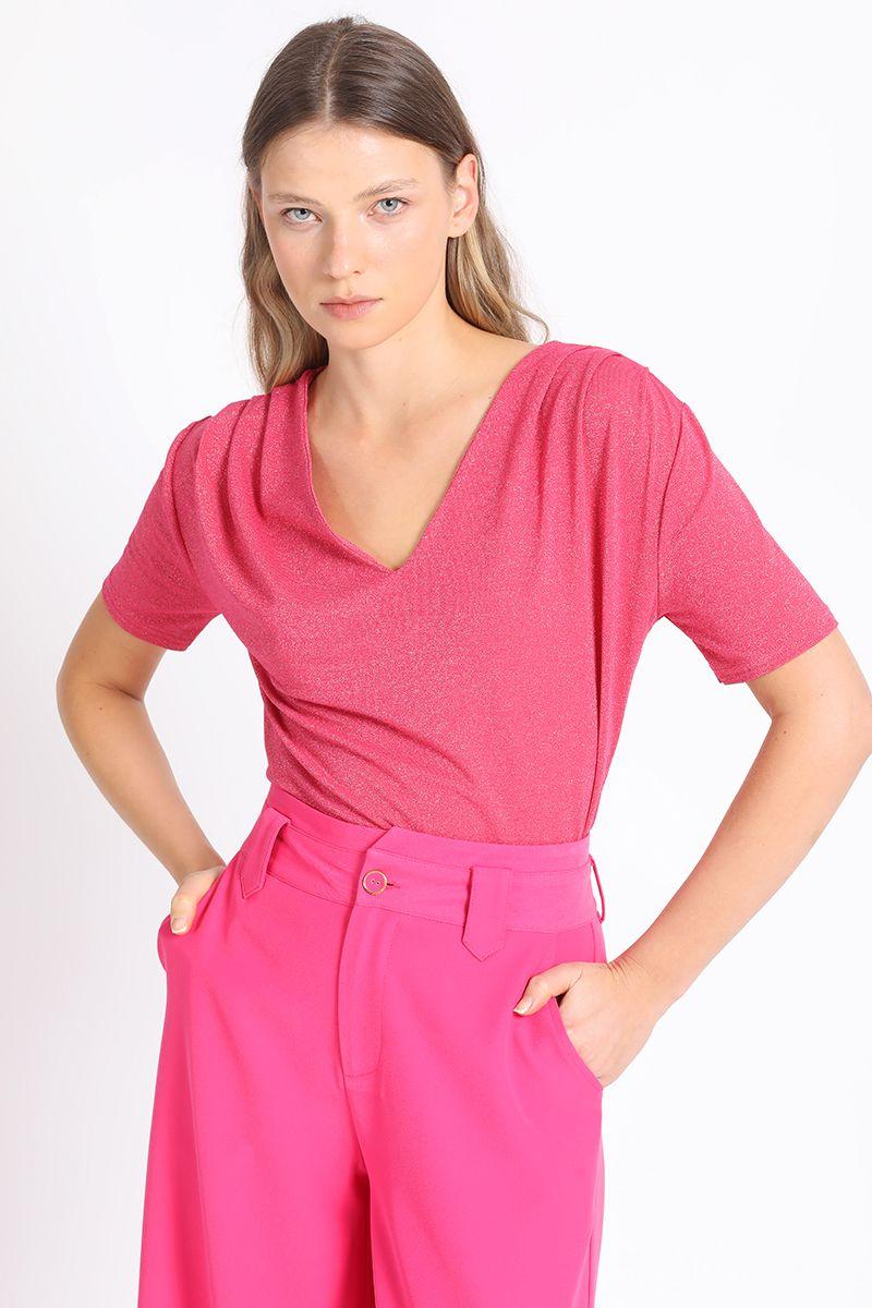 Polera Lurex Fucsia Liola-5