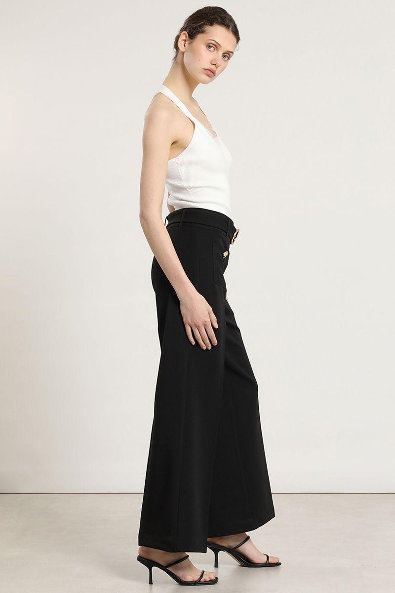 Pantalon ancho, cinturon, negro Liola-2