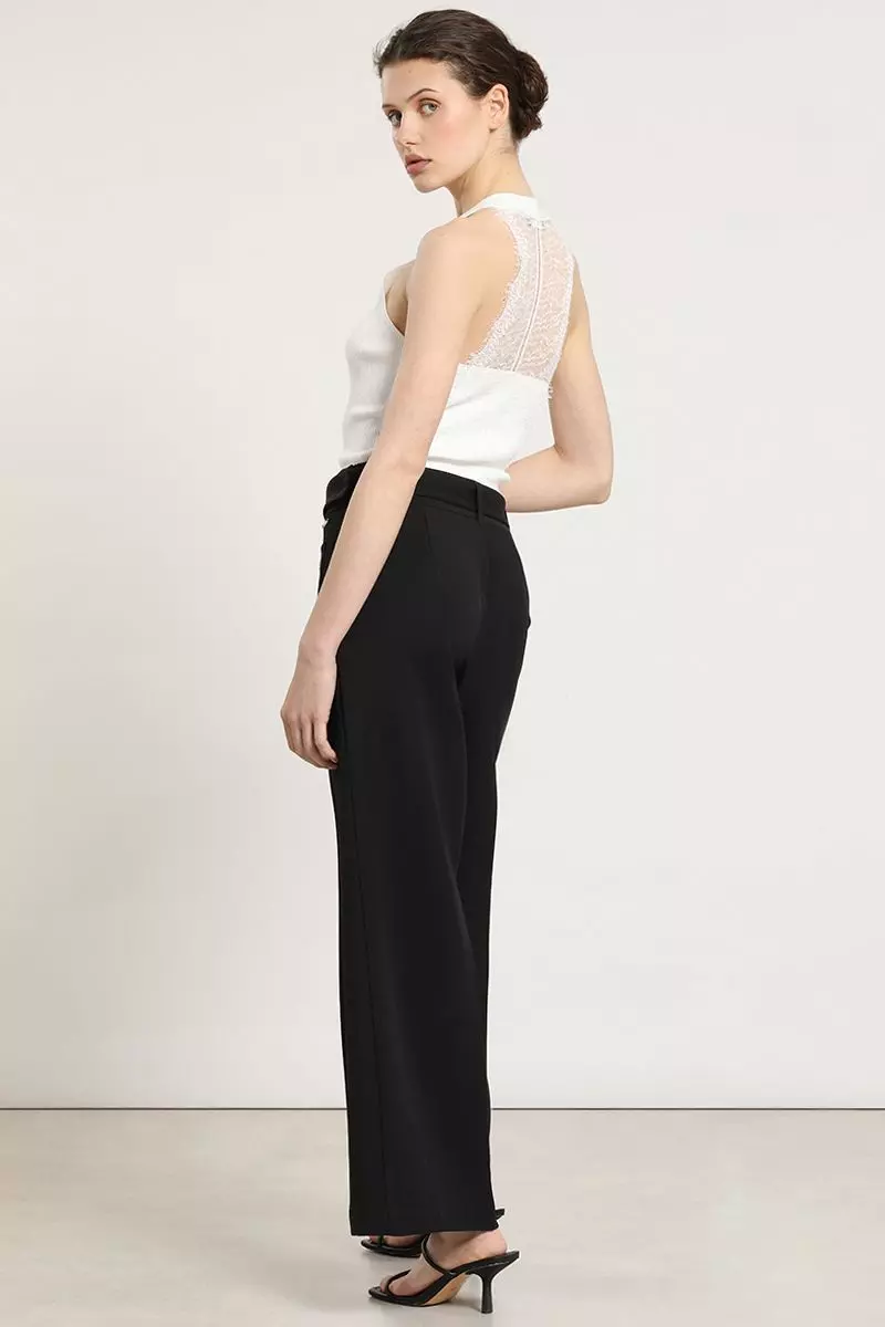 Pantalon ancho, cinturon, negro Liola-3