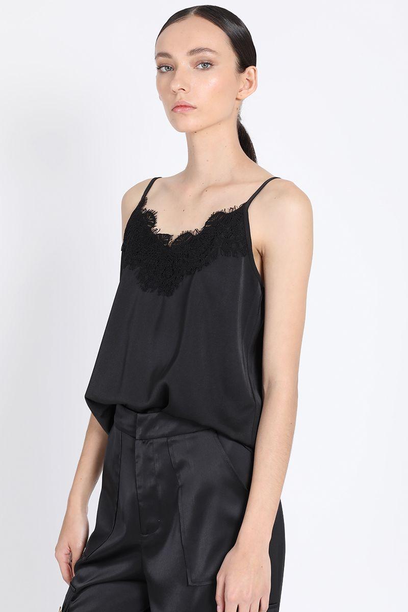 Top Lencero Con Encaje, Negro Liola-3