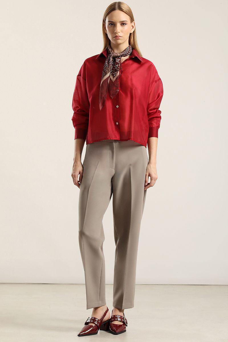 Blusa semi transparente, rojo Liola-1