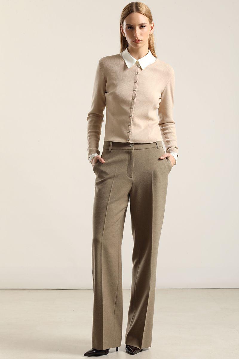 Cardigan basico punto, beige Liola-0