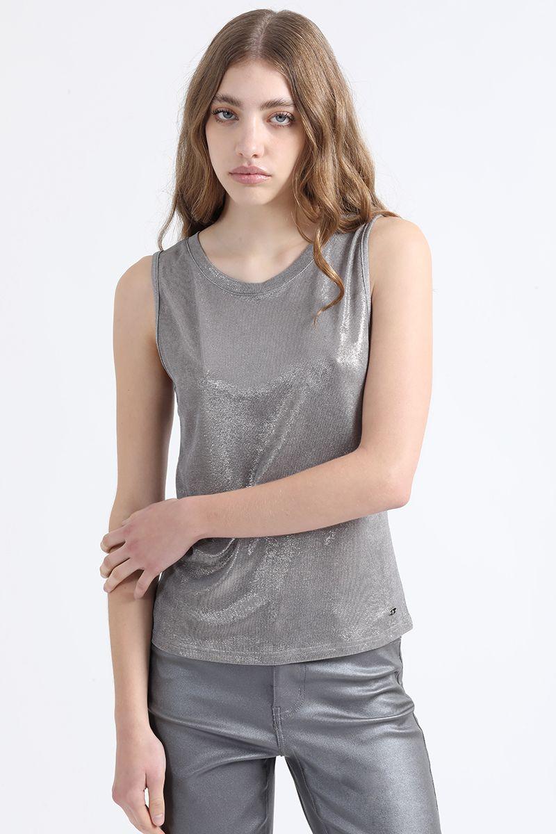 Top Metalizado, Gris Liola-0