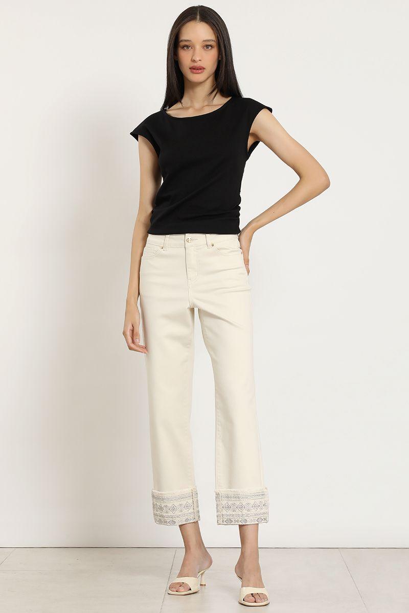 Jeans color slim, crudo Liola-3