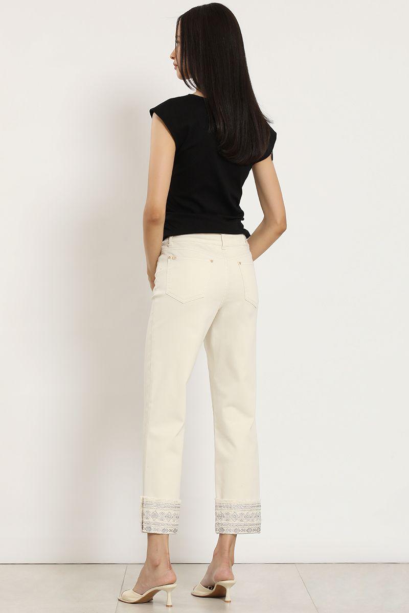 Jeans color slim, crudo Liola-4