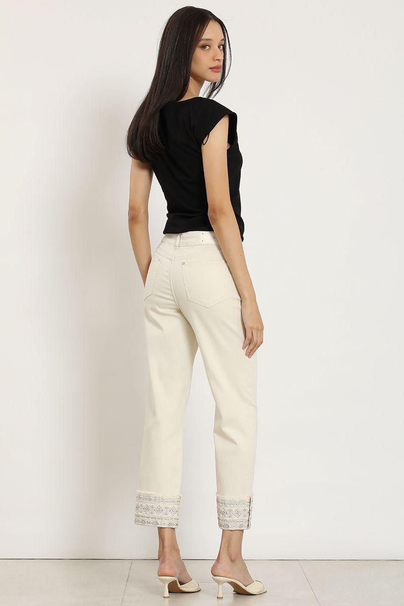 Jeans color slim, crudo Liola-5