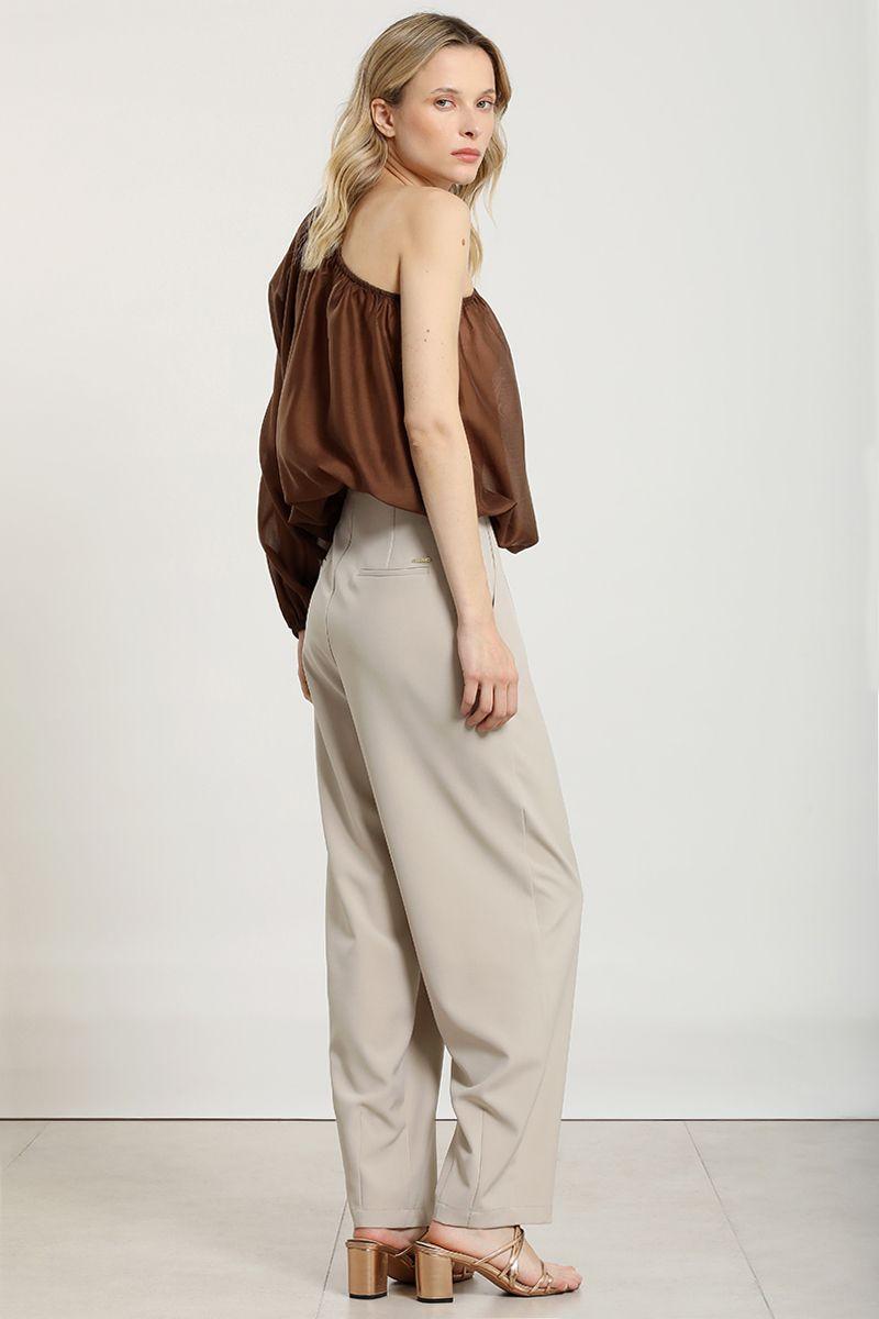 Pantalon sastre con pinzas, beige Liola-2