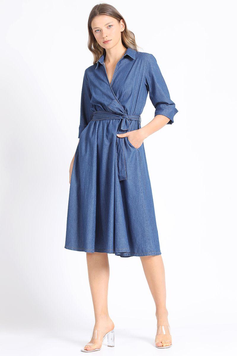 Vestido Midi Denim Azul Liola-2