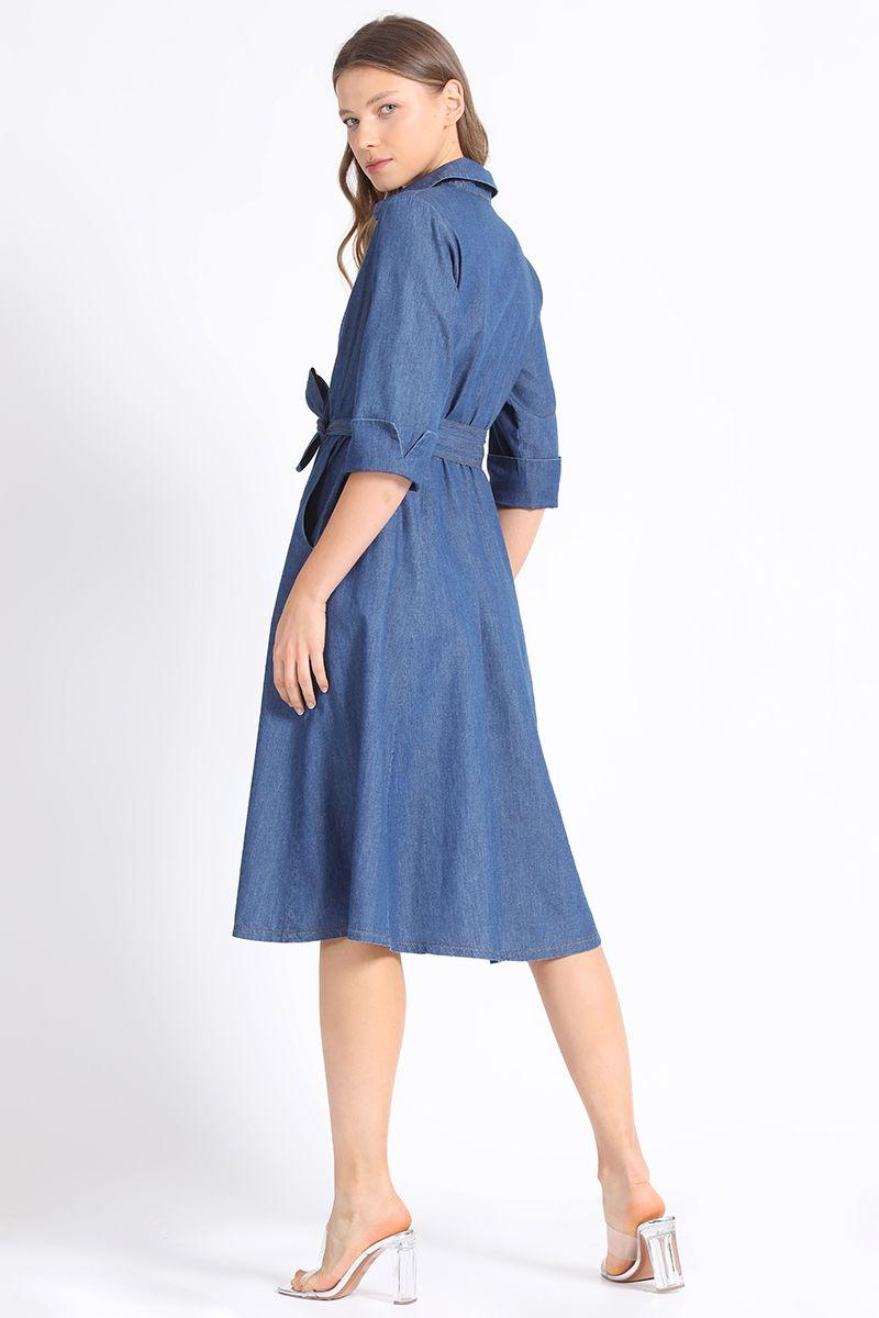 Vestido Midi Denim Azul Liola-3