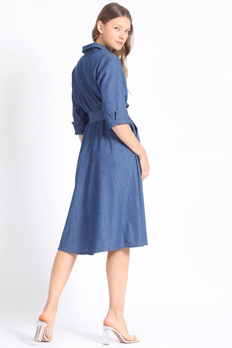 Vestido Midi Denim Azul Liola-4