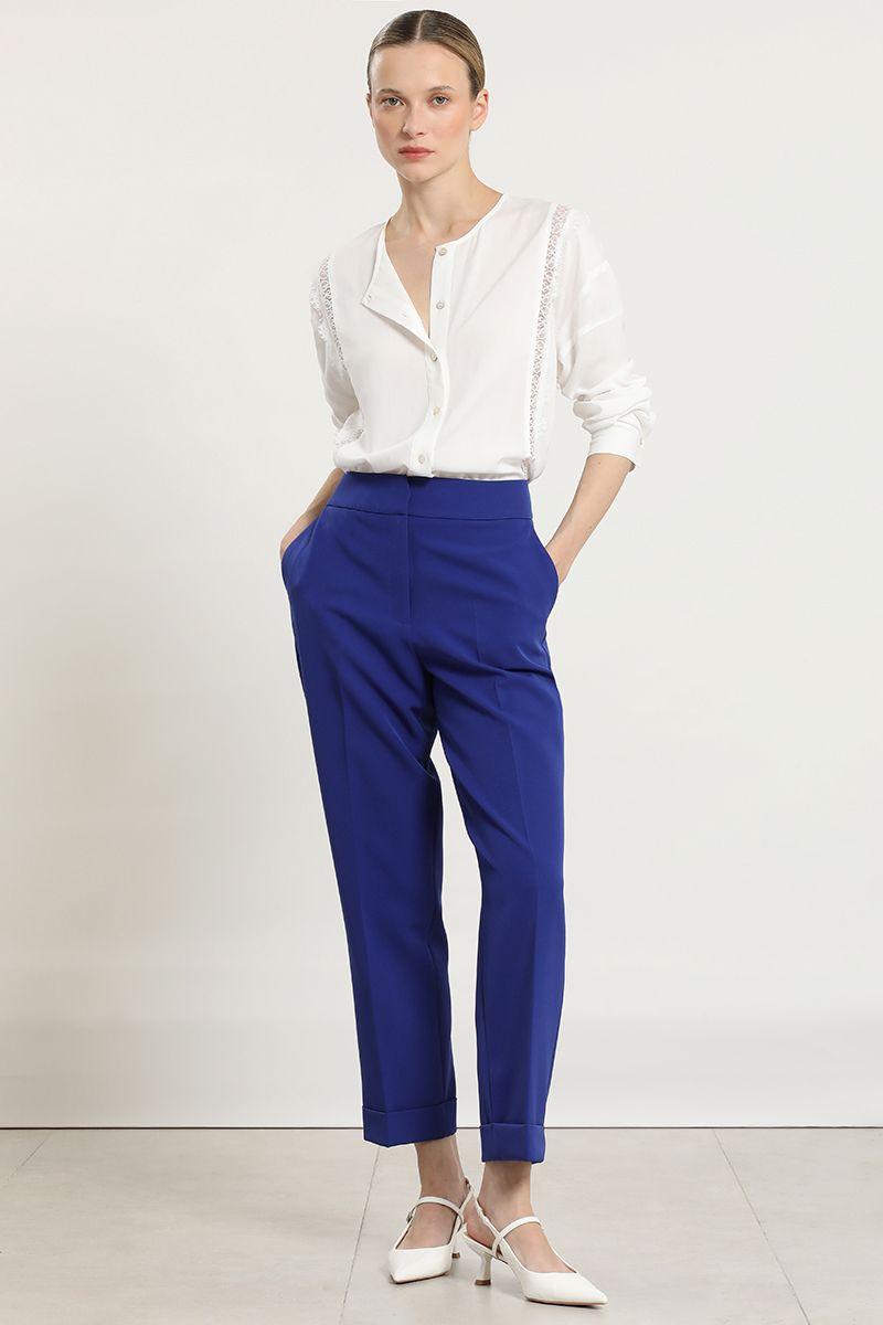 Pantalon sastre, herraje metalico, azulino Liola-2