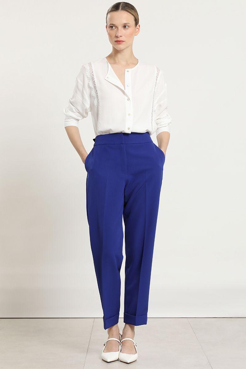 Pantalon sastre, herraje metalico, azulino Liola-3