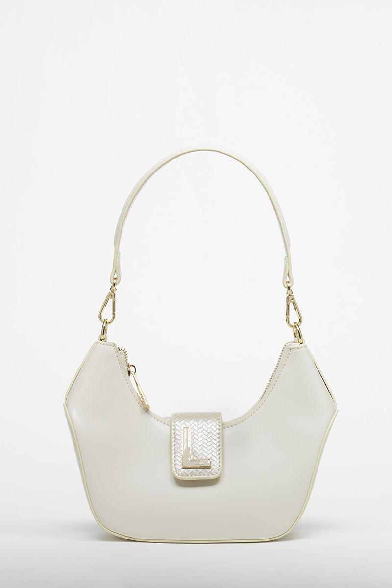 Cartera Media Luna, Efecto Cuero Liso, Crudo Liola-0