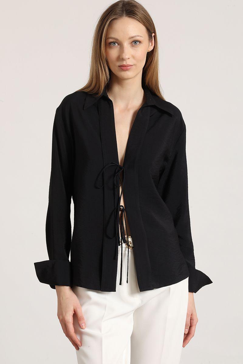 Blusa amarras Liola mujer negro-0