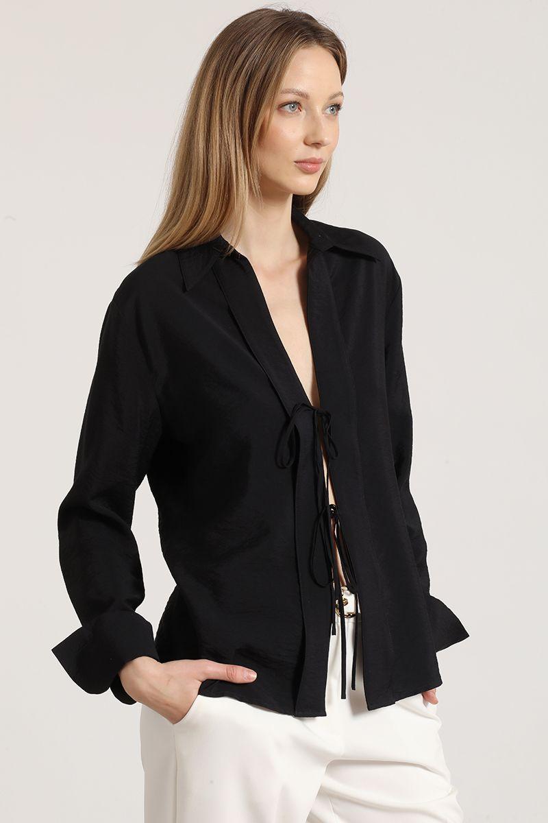 Blusa amarras Liola mujer negro-4