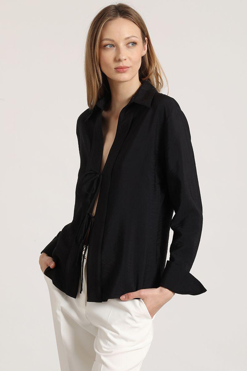 Blusa amarras Liola mujer negro-5