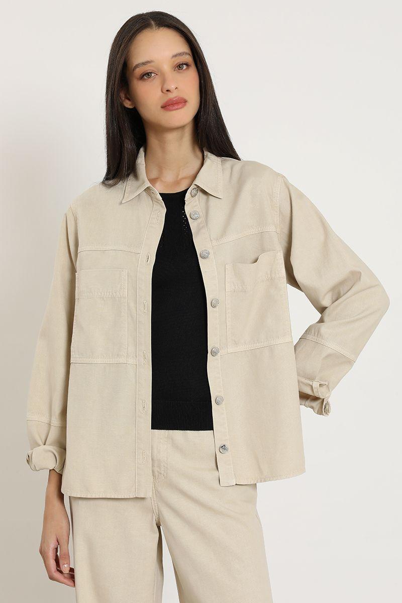 Chaqueta lyocell lino, crudo Liola-0