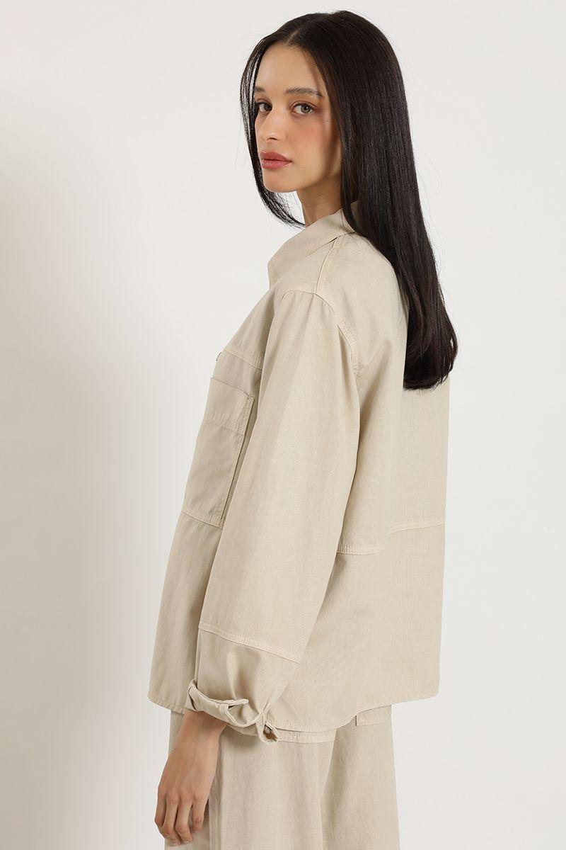 Chaqueta lyocell lino, crudo Liola-3