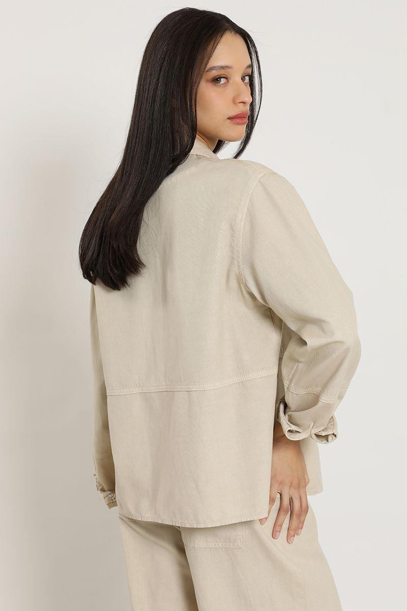 Chaqueta lyocell lino, crudo Liola-4