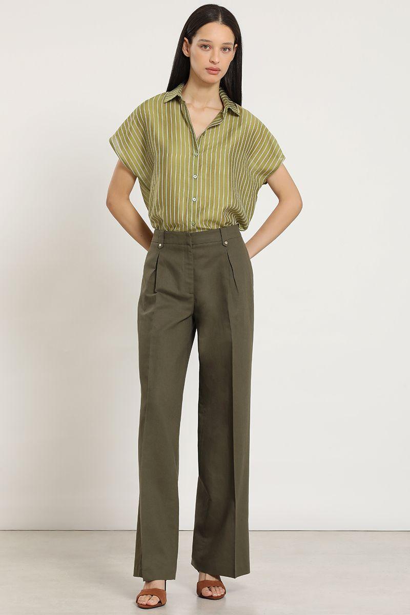 Blusa rayas fantasía, verde Liola-1