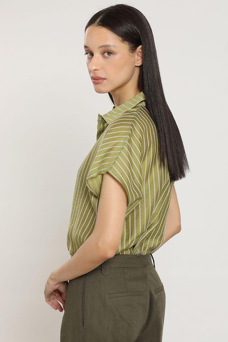 Blusa rayas fantasía, verde Liola-3